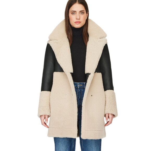 HiSO Urban Reversible Genuine Shearling & Leather Coat - Picture 2 of 16